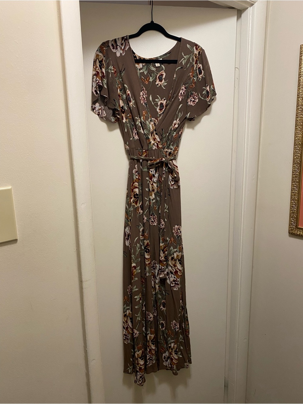 Fall Floral Wrap Maxi Dress